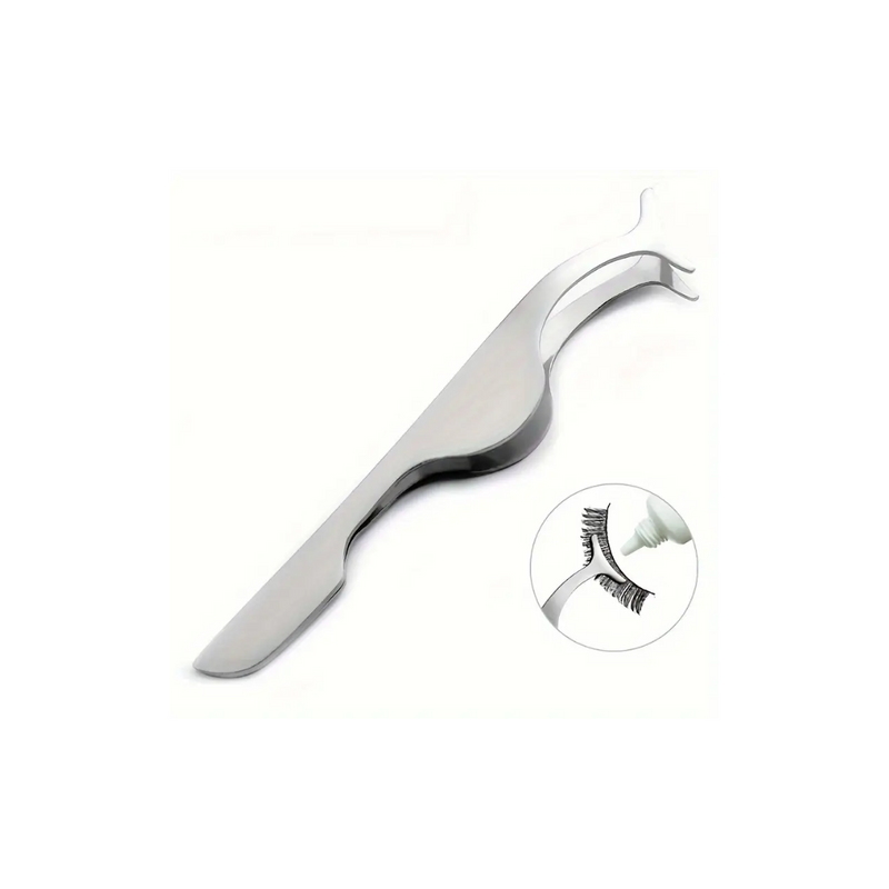 Bronze Stainless Steel False Eyelash Tweezer - Silvery