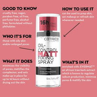 CATRICE- Oil-Control Matt Fixing Spray@مثب المكياج لتحكم بلمعان الوجه